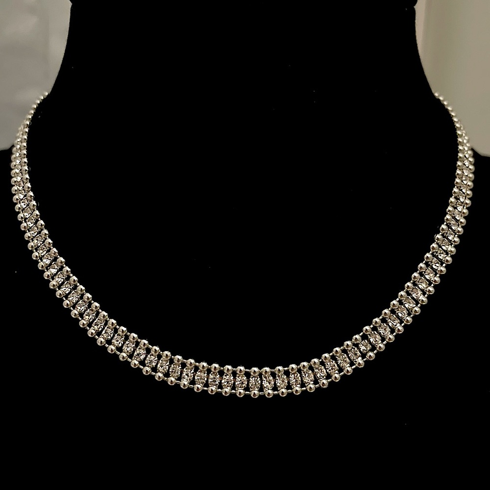 Silver Rhinestone Choker